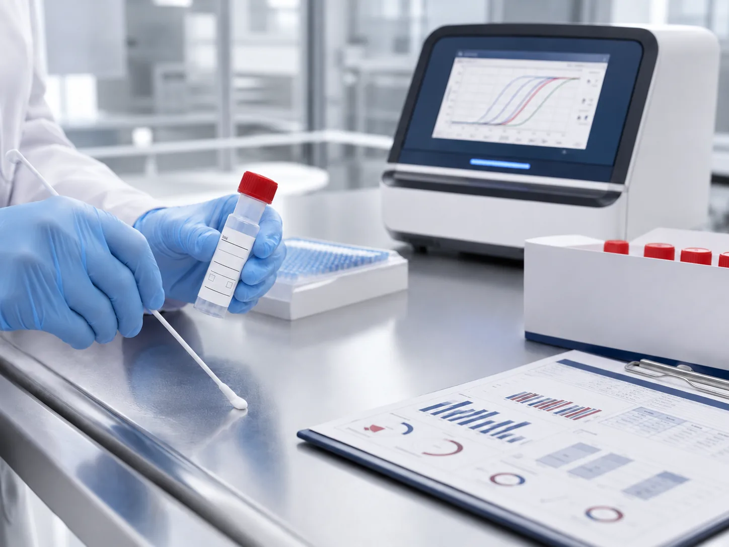 Laboratoriumanalyse van een qPCR-schimmeltest